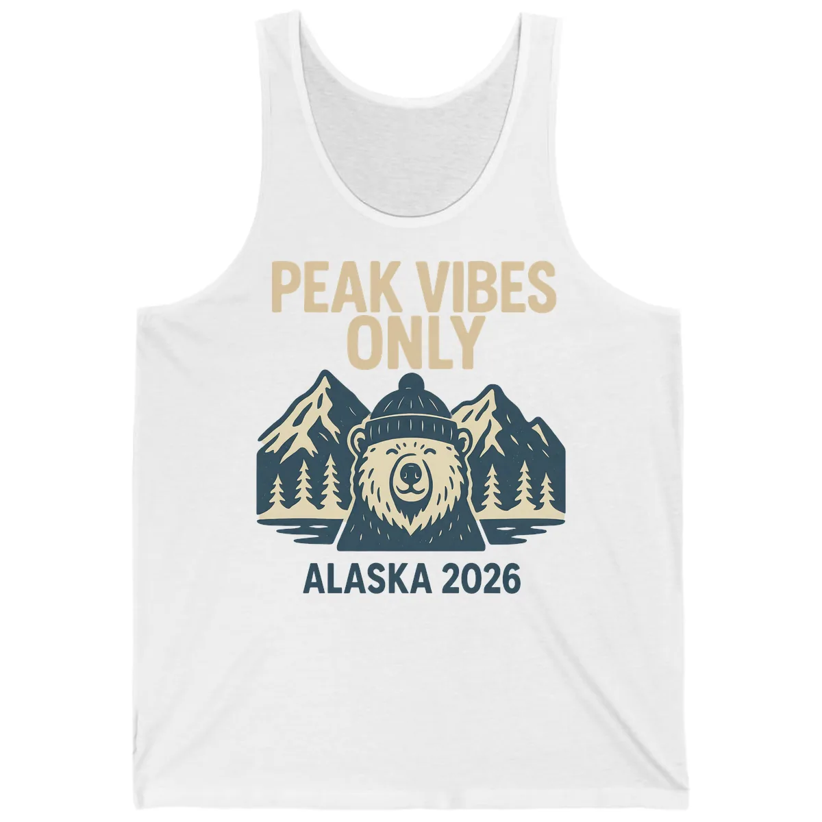 Peak Vibes Only Alaska 2026 Tank in White