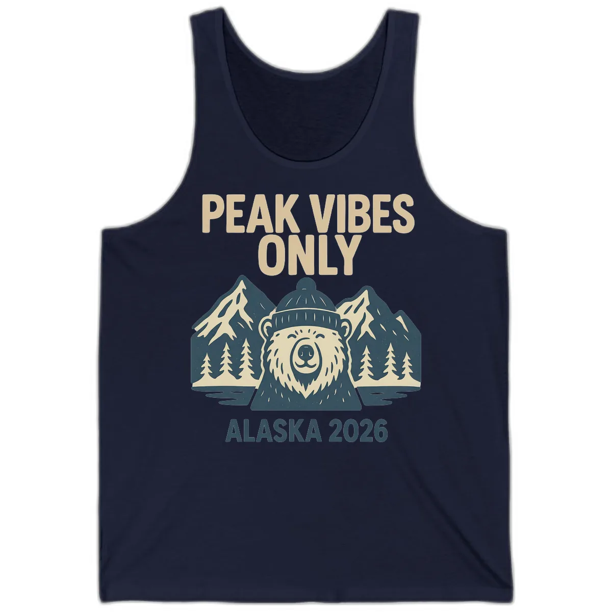Peak Vibes Only Alaska 2026 Tank in Navy