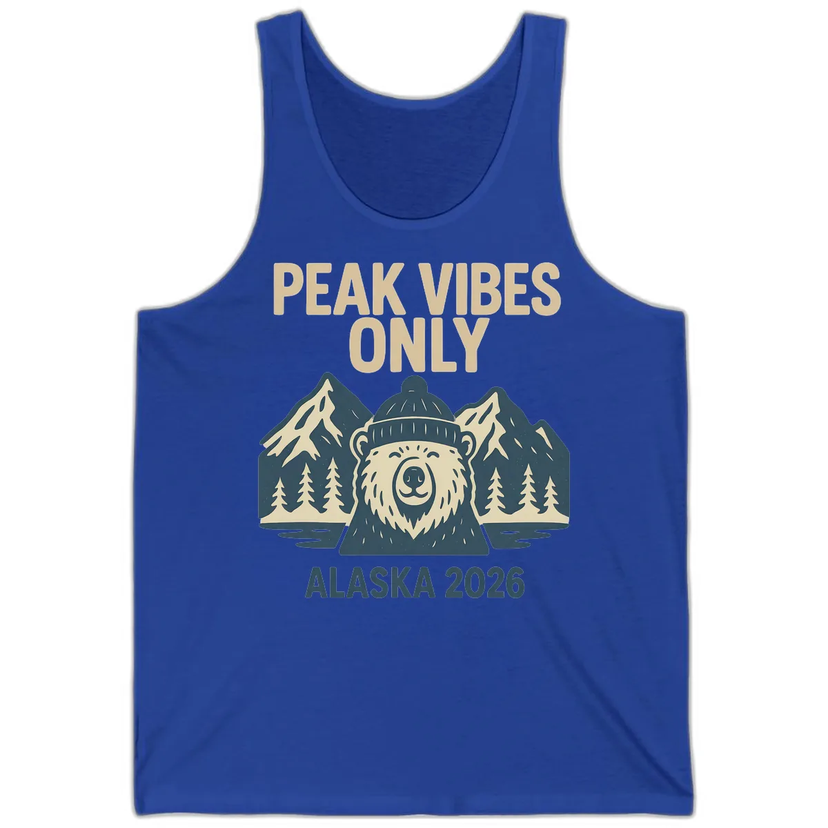 Peak Vibes Only Alaska 2026 Tank in True Royal