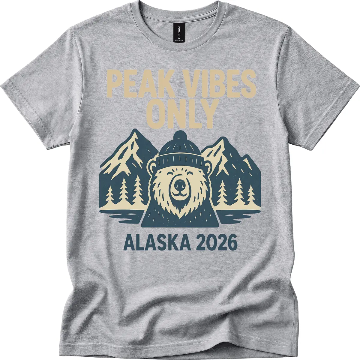 Peak Vibes Only Alaska 2026 T-Shirt in Sport Grey