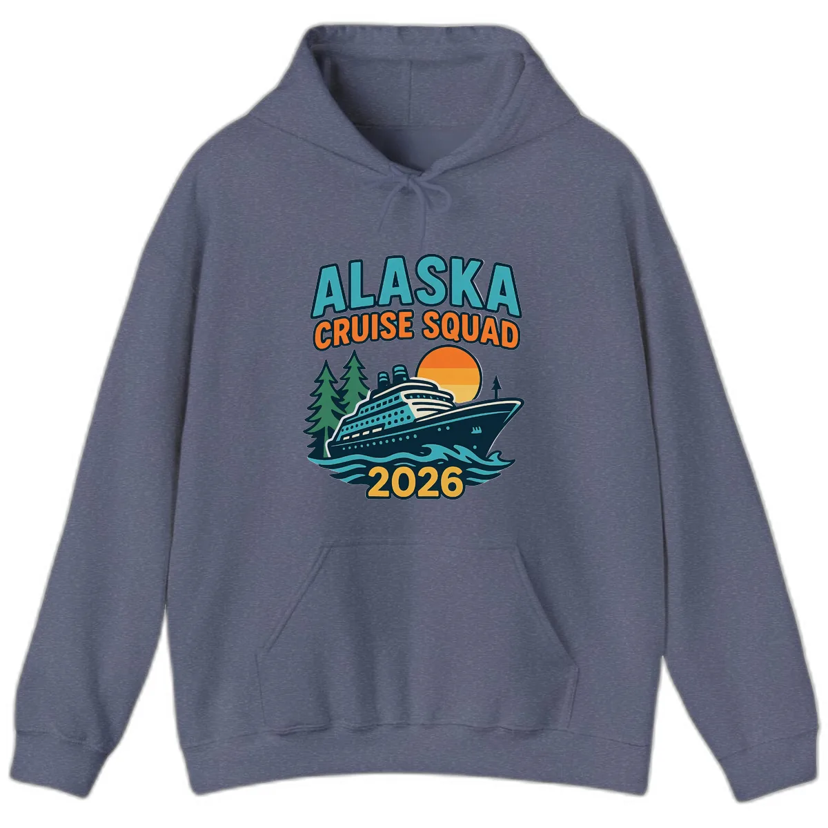 Alaska Cruise Squad 2026 Hoodie in Heather Navy