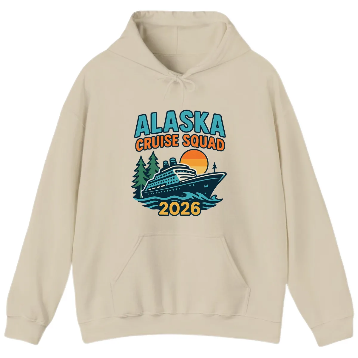 Alaska Cruise Squad 2026 Hoodie in Sand