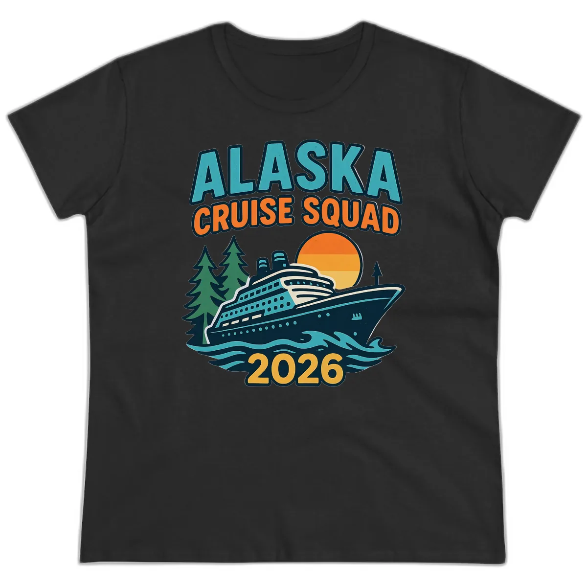 Alaska Cruise Squad 2026 Ladies Tee in Black
