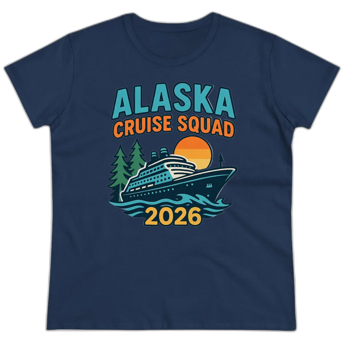 Alaska Cruise Squad 2026 Ladies Tee in Navy