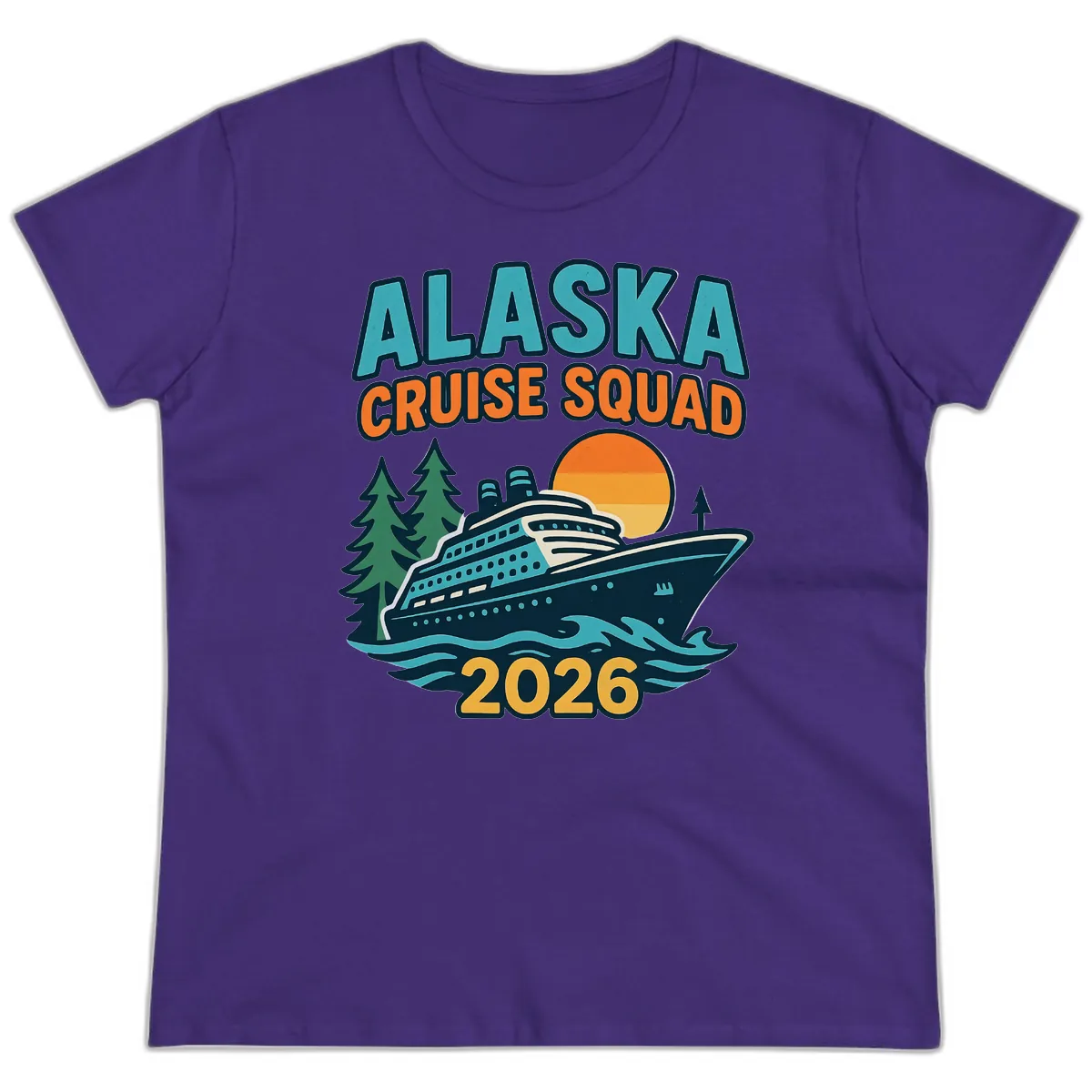Alaska Cruise Squad 2026 Ladies Tee in Purple