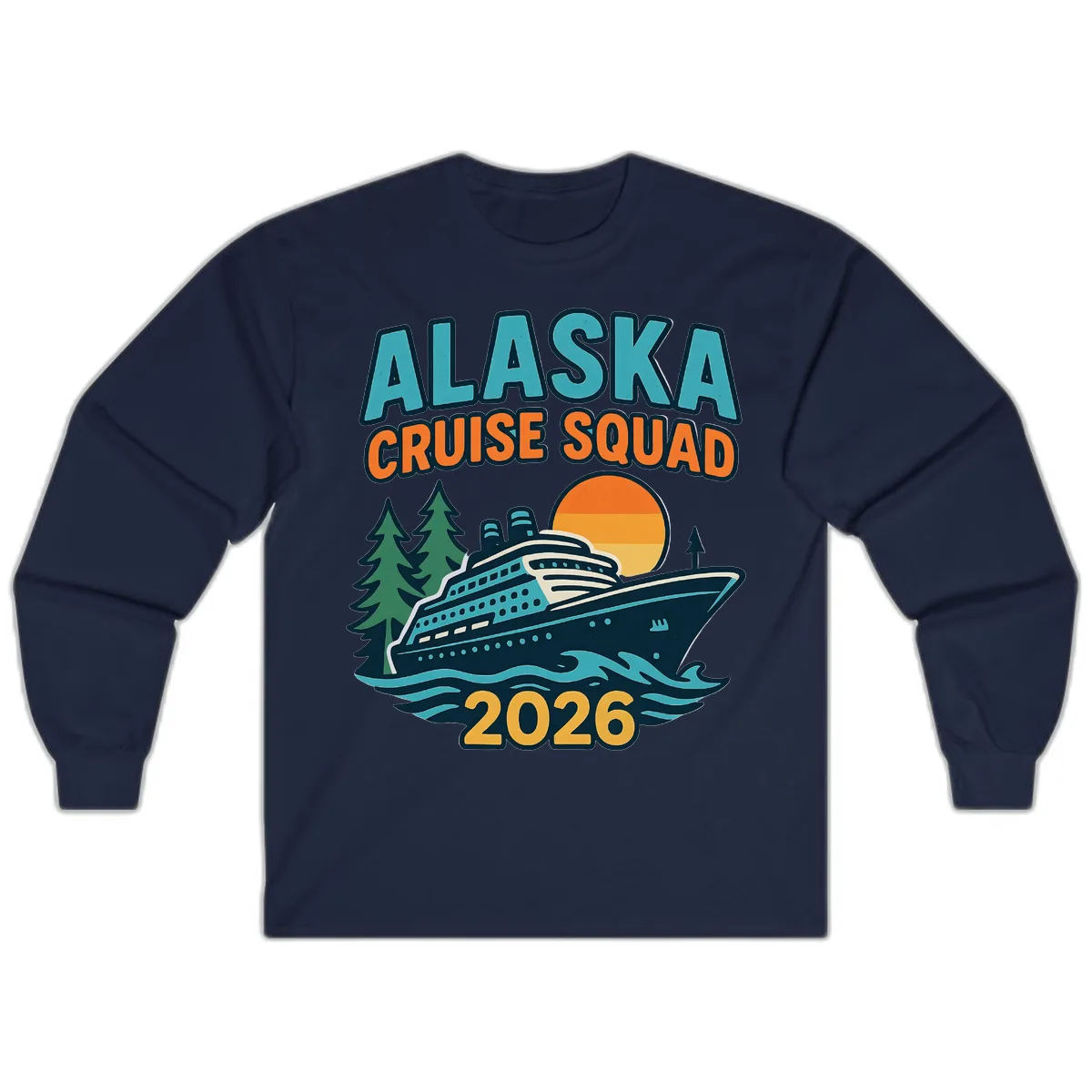Alaska Cruise Squad 2026 Long Sleeve in Navy