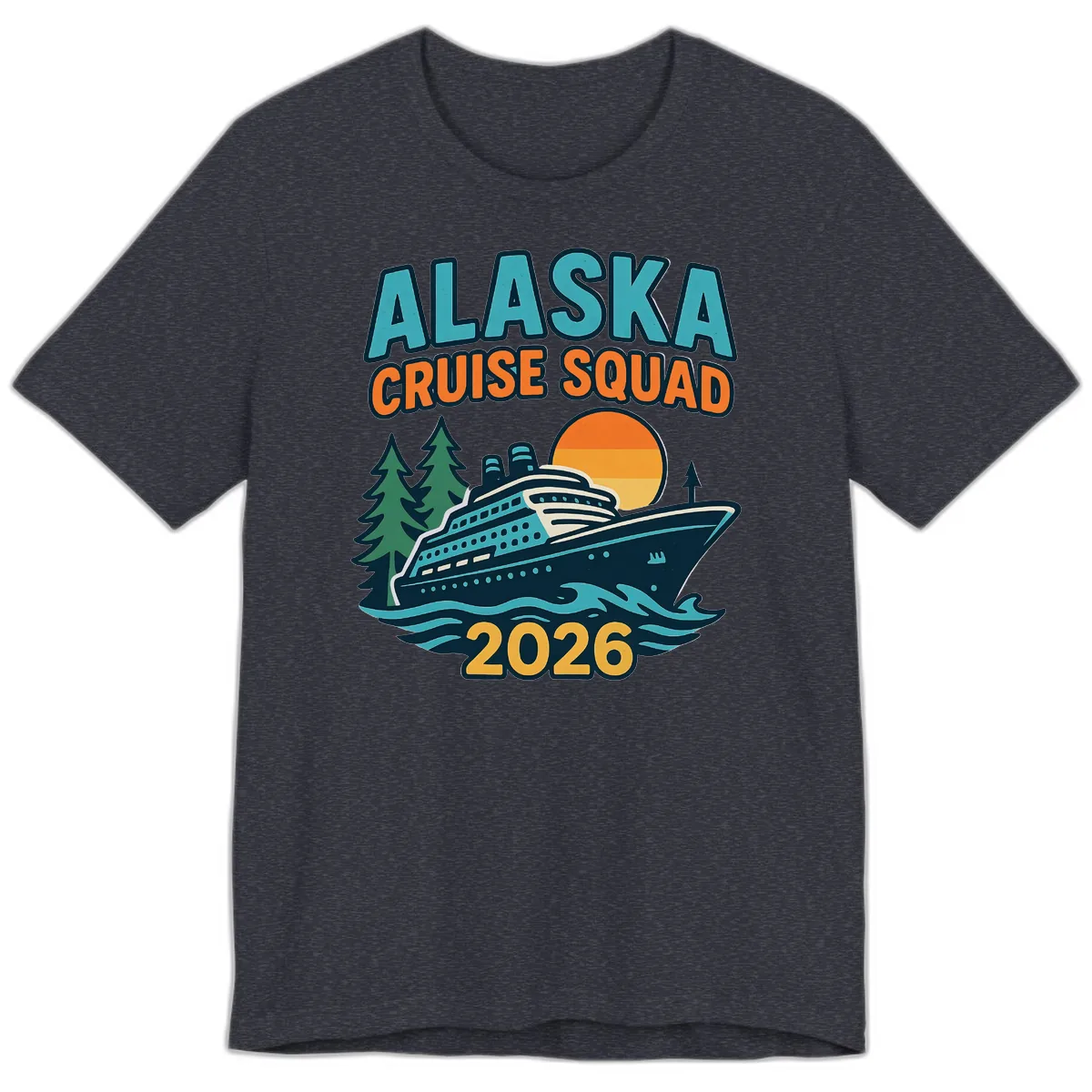Alaska Cruise Squad 2026 Premium T-Shirt in Heather Navy