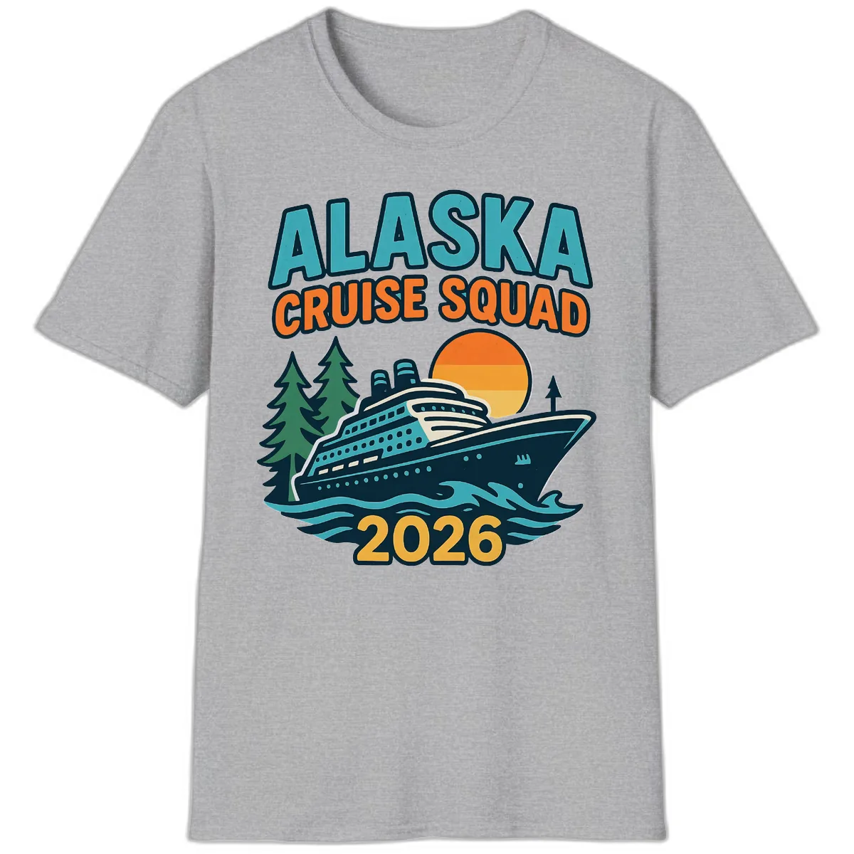 Alaska Cruise Squad 2026 T-Shirt in Sport Grey