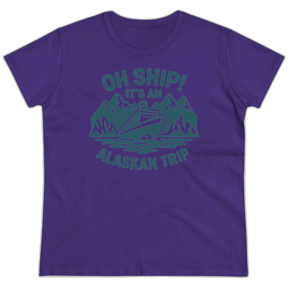 Oh Ship It's An Alaskan Trip Ladies Tee in Purple
