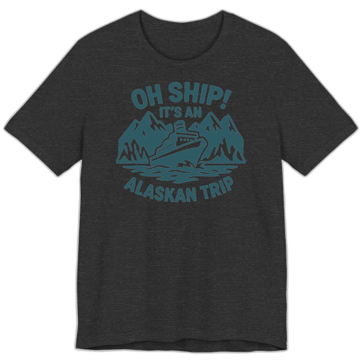 Oh Ship It's An Alaskan Trip Premium T-Shirt in Dark Grey Heather
