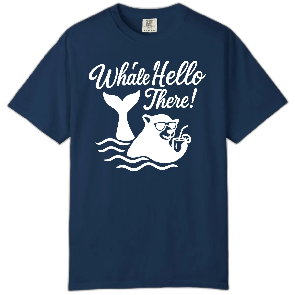 Whale Hello There Cruise Comfort Color in Navy