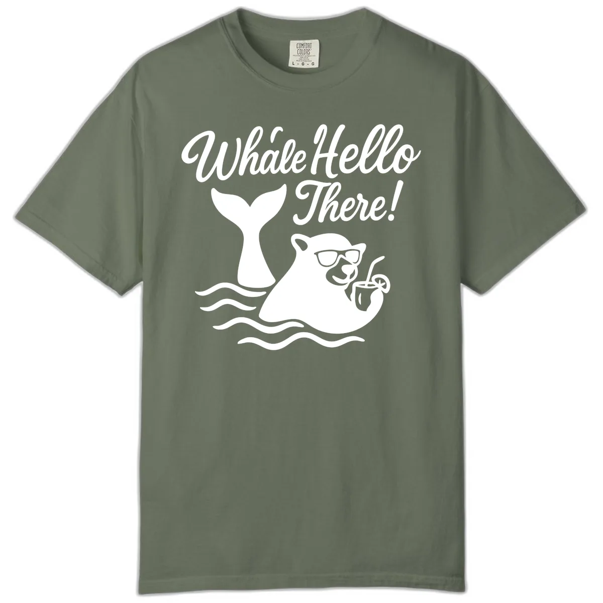 Whale Hello There Cruise Comfort Color in Moss