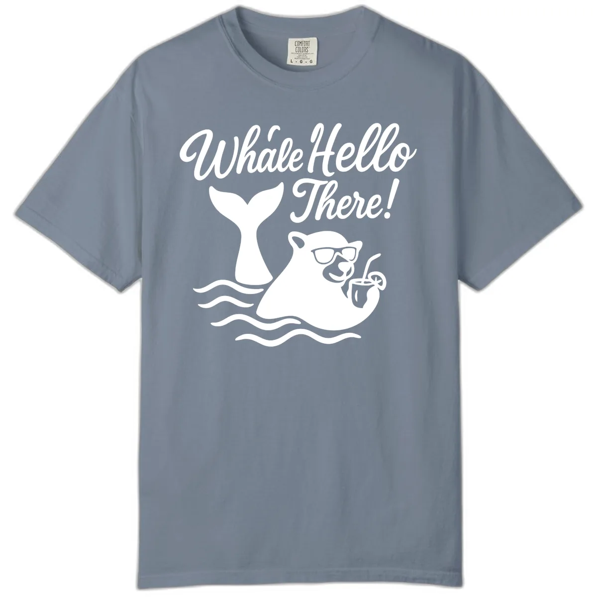 Whale Hello There Cruise Comfort Color in Blue Jean