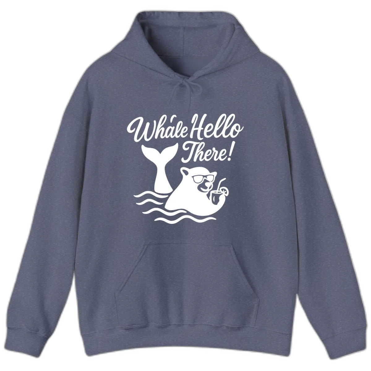 Whale Hello There Cruise Hoodie in Heather Navy