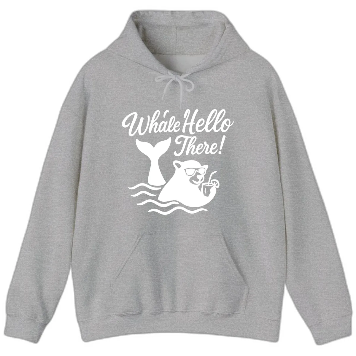 Whale Hello There Cruise Hoodie in Sport Grey