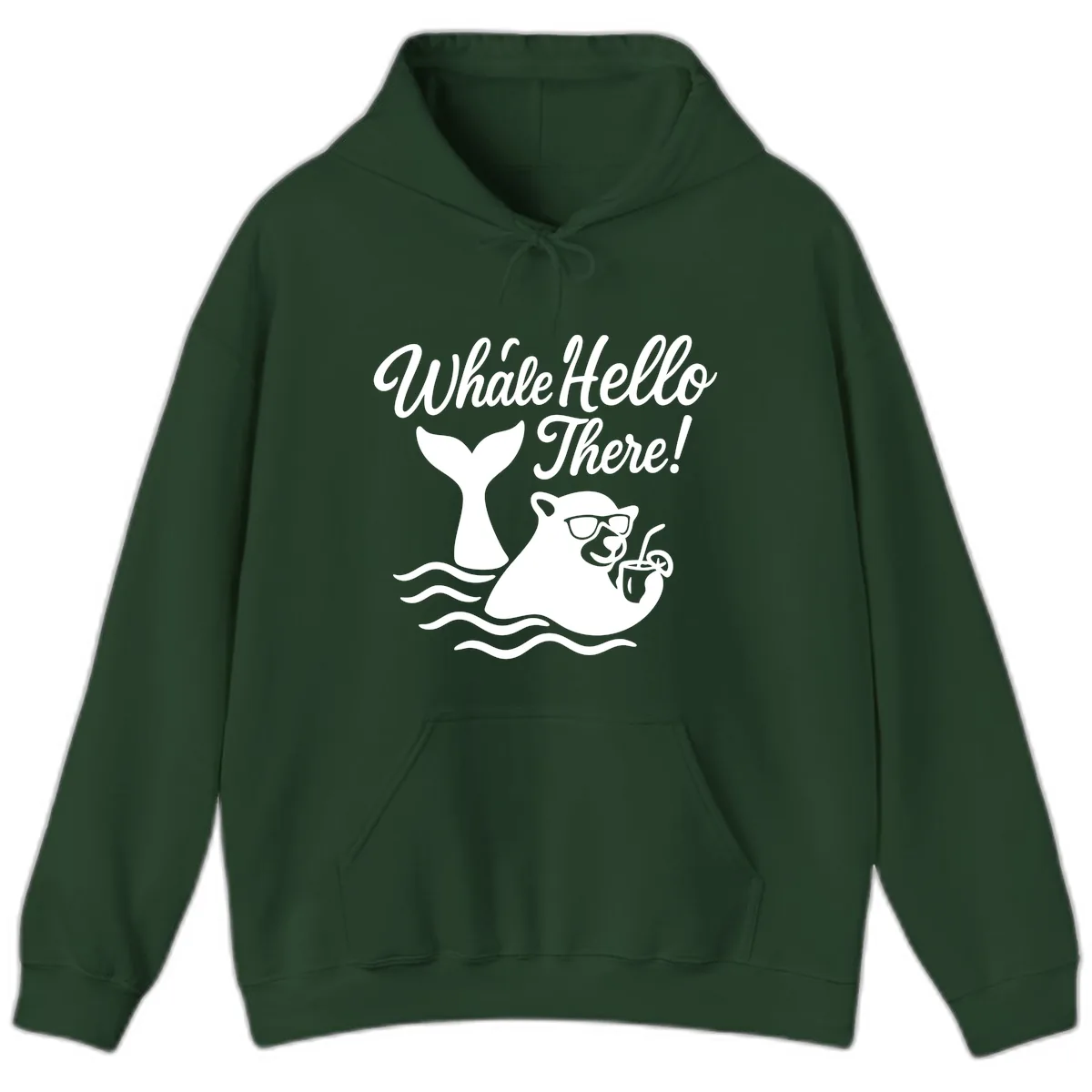 Whale Hello There Cruise Hoodie in Forest Green