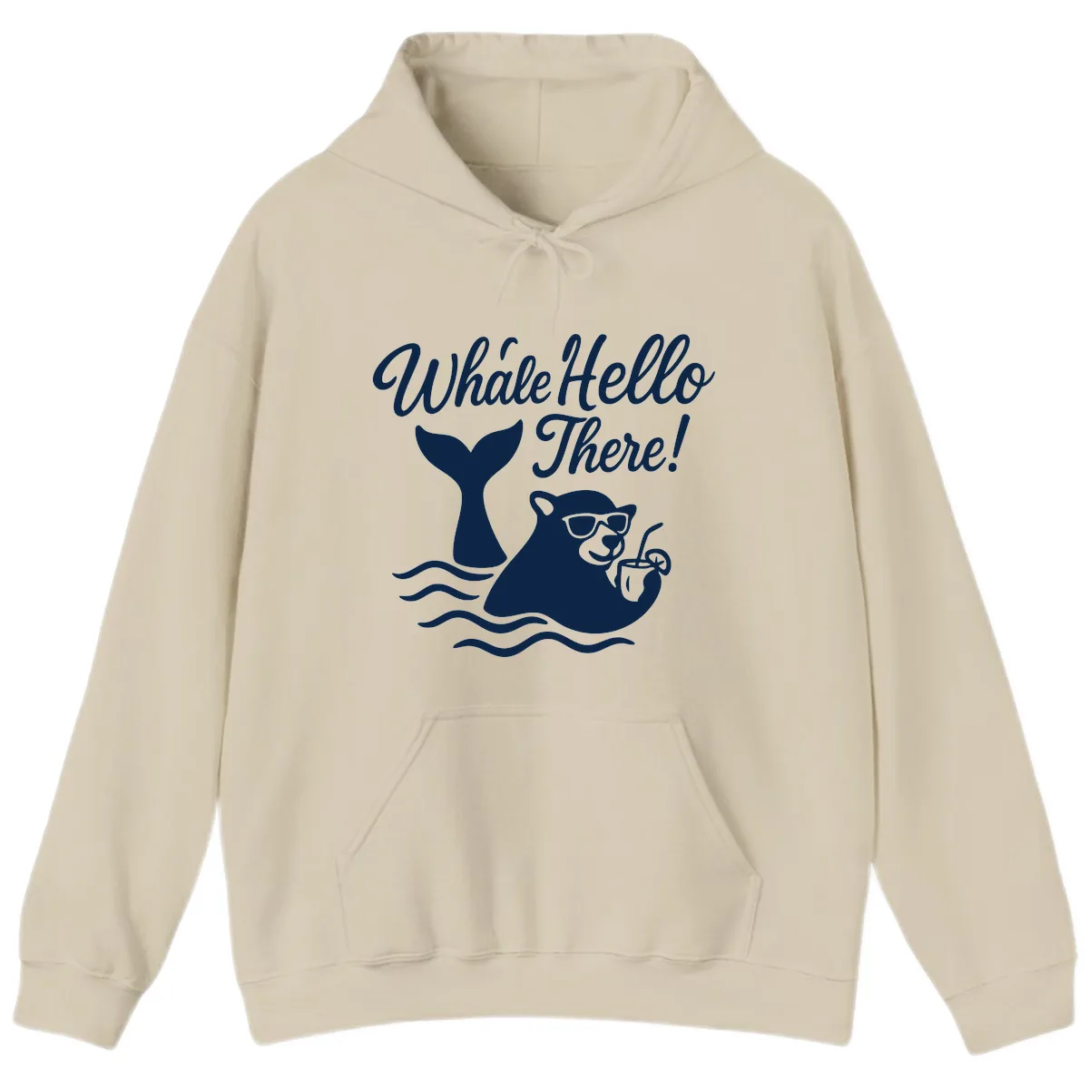 Whale Hello There Cruise Hoodie in Sand