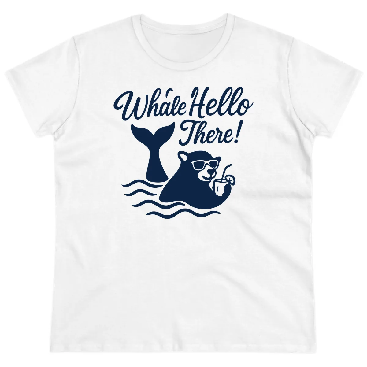 Whale Hello There Cruise Ladies Tee in White