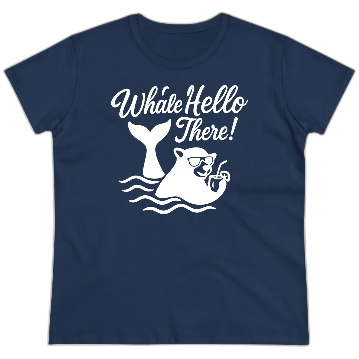 Whale Hello There Cruise Ladies Tee in Navy