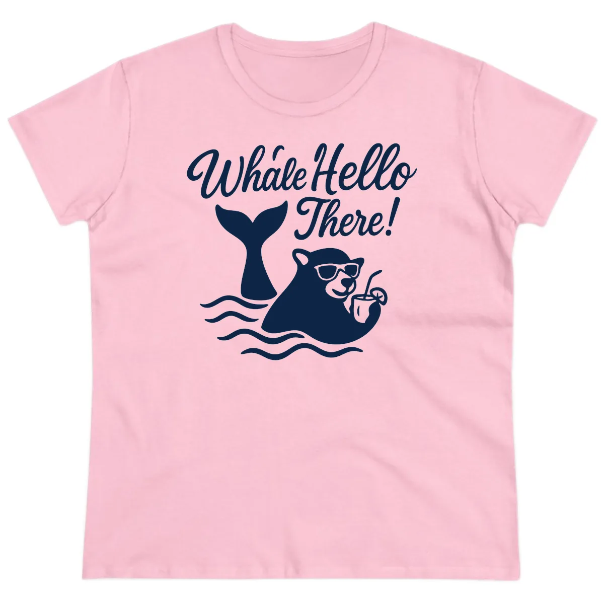 Whale Hello There Cruise Ladies Tee in Light Pink