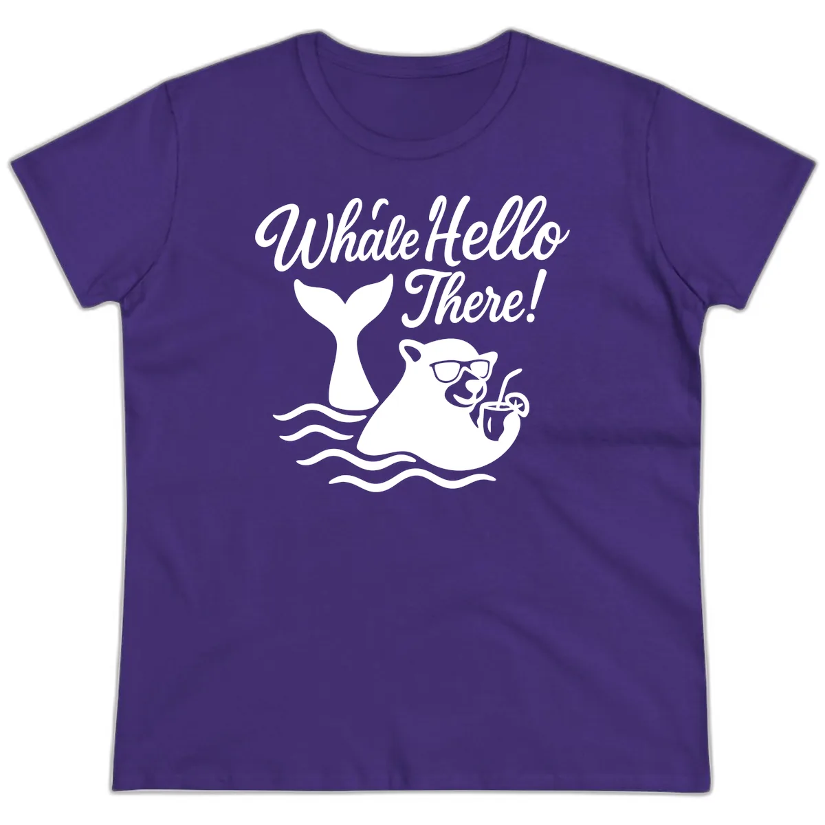 Whale Hello There Cruise Ladies Tee in Purple