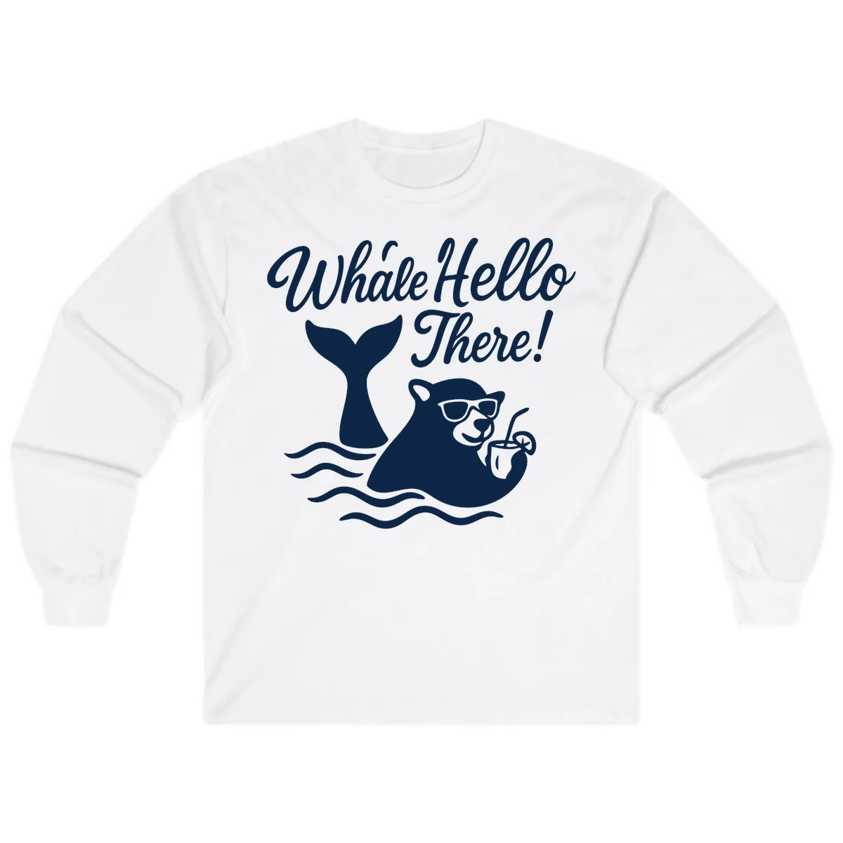 Whale Hello There Cruise Long Sleeve in White