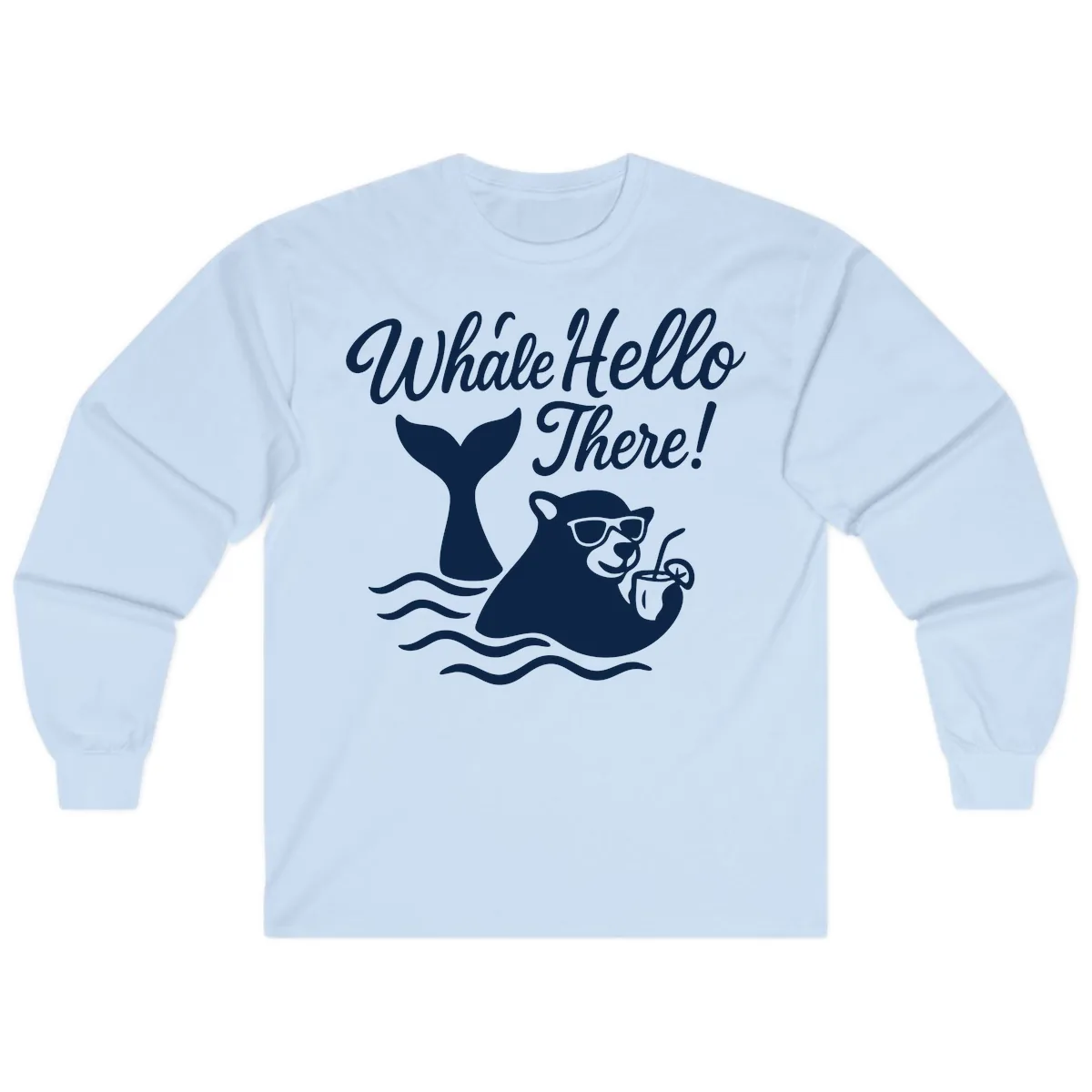 Whale Hello There Cruise Long Sleeve in Light Blue