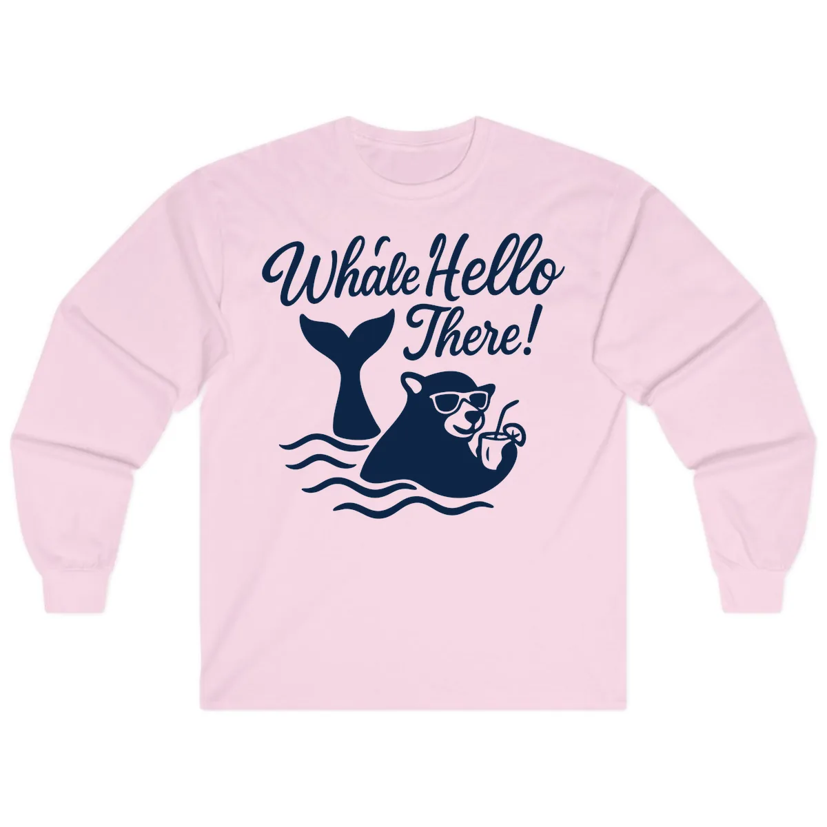 Whale Hello There Cruise Long Sleeve in Light Pink