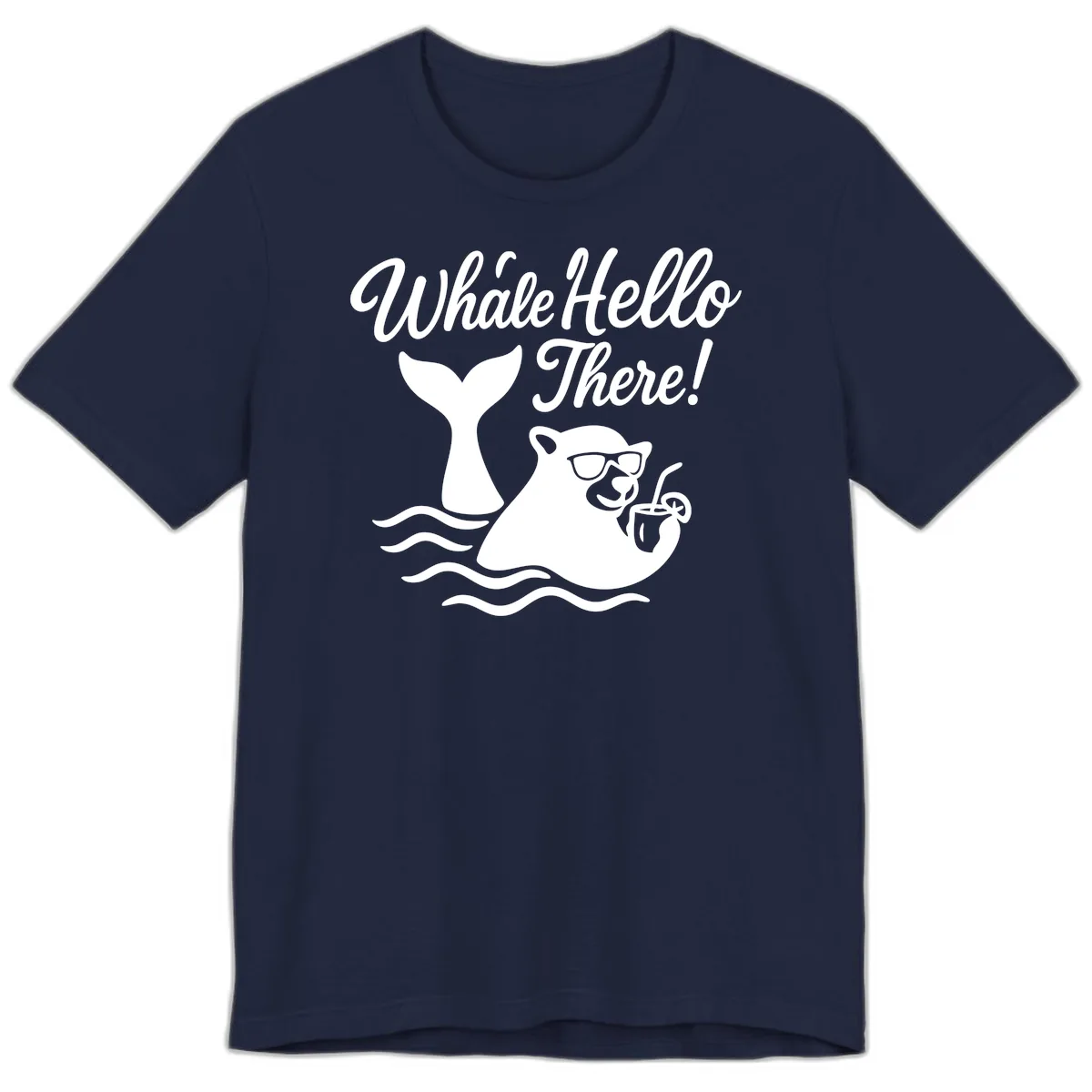 Whale Hello There Cruise Premium T-Shirt in Navy