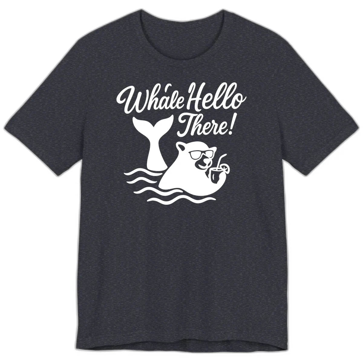 Whale Hello There Cruise Premium T-Shirt in Heather Navy