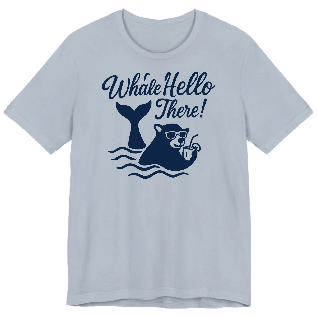 Whale Hello There Cruise Premium T-Shirt in Light Blue