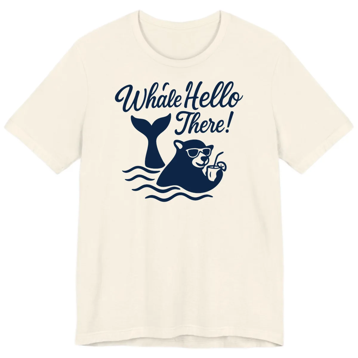 Whale Hello There Cruise Premium T-Shirt in Natural