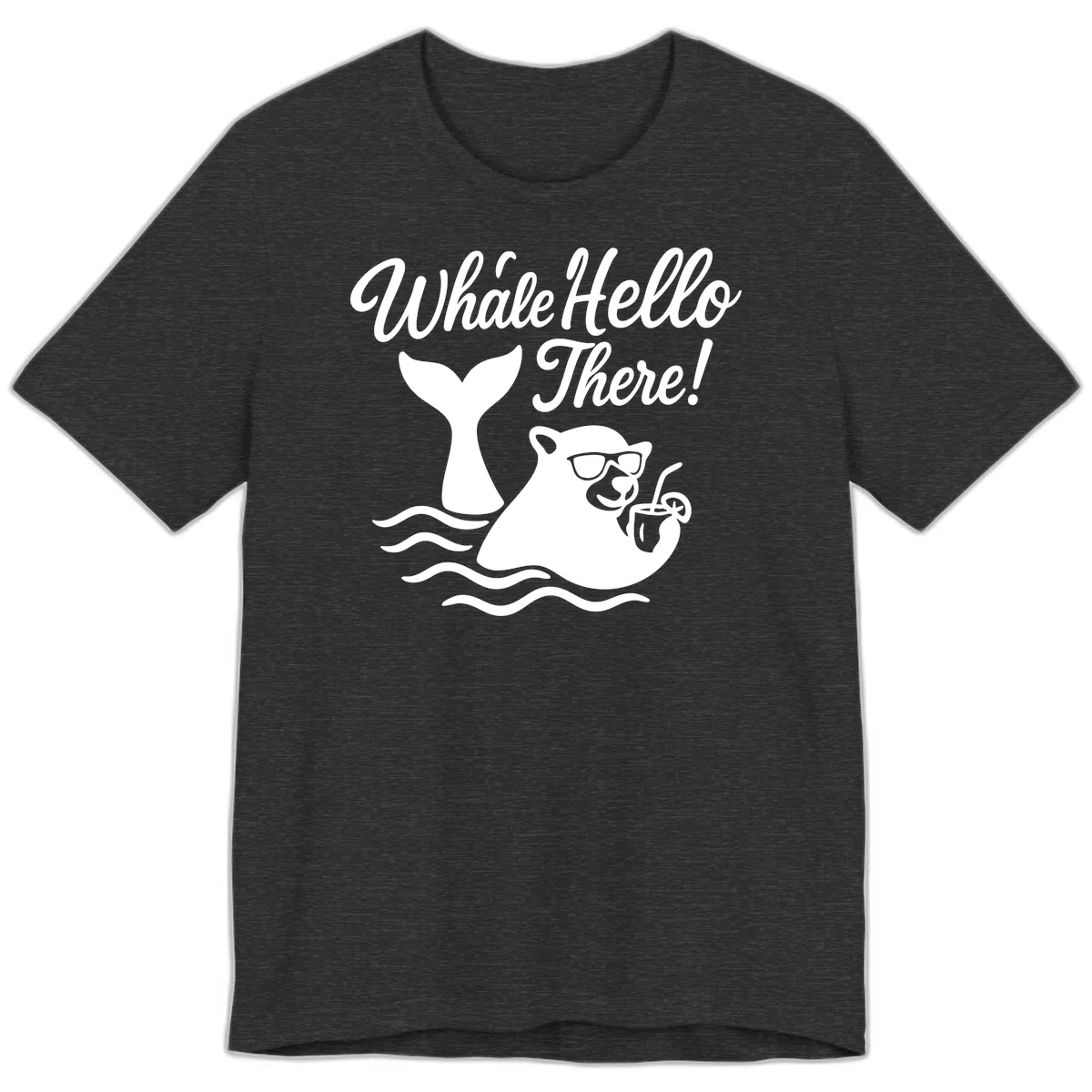 Whale Hello There Cruise Premium T-Shirt in Dark Grey Heather