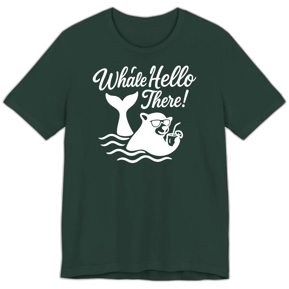 Whale Hello There Cruise Premium T-Shirt in Forest