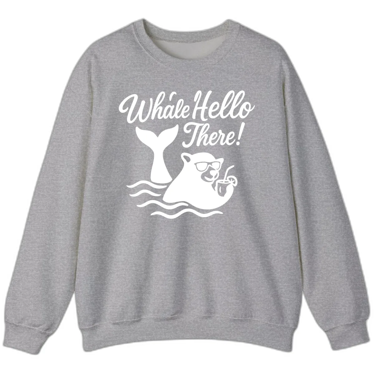 Whale Hello There Cruise Sweatshirt in Sport Grey