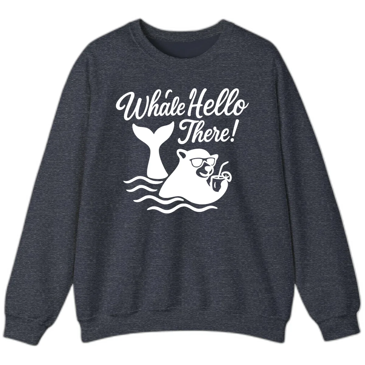 Whale Hello There Cruise Sweatshirt in Heather Sport Dark Navy