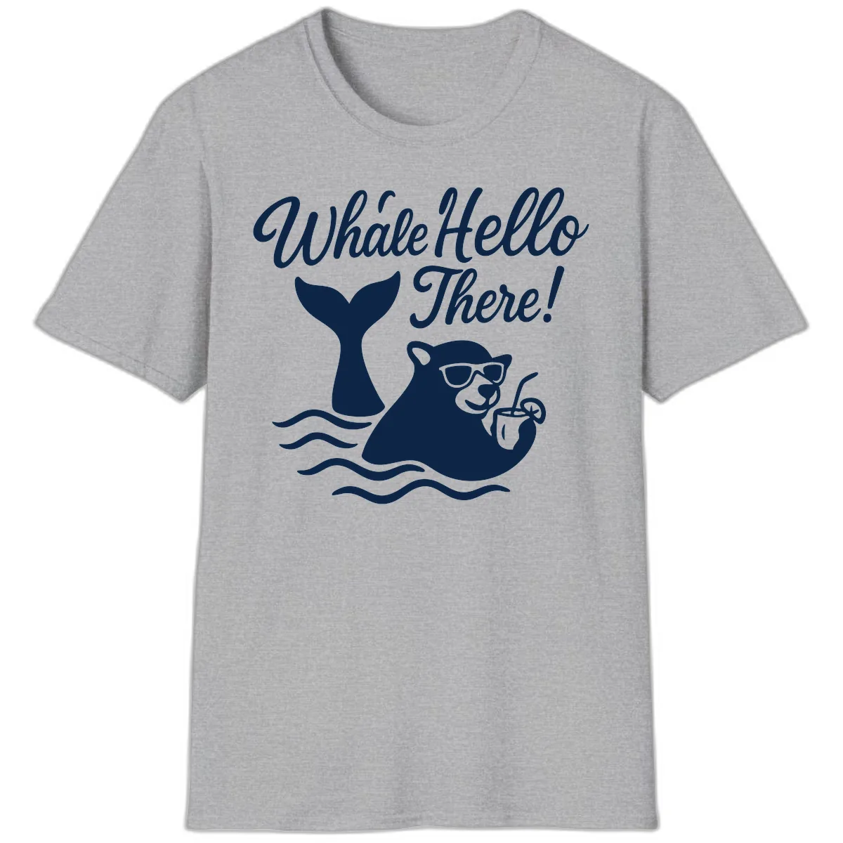 Whale Hello There Cruise T-Shirt in Sport Grey