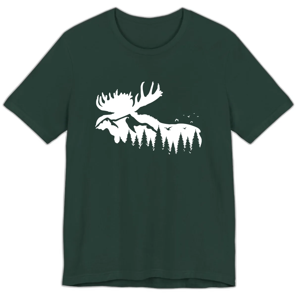 Moose Mountain Forest Silhouette Premium T-Shirt in Forest
