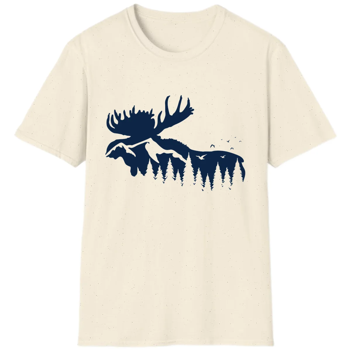 Moose Mountain Forest Silhouette T-Shirt in Natural