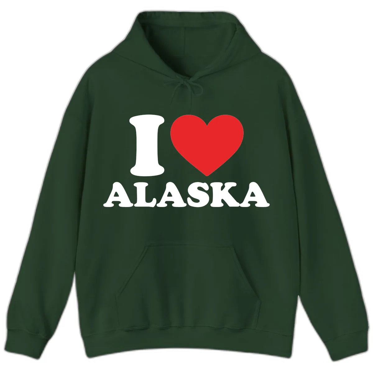Pure Love Heart Hoodie in Forest Green