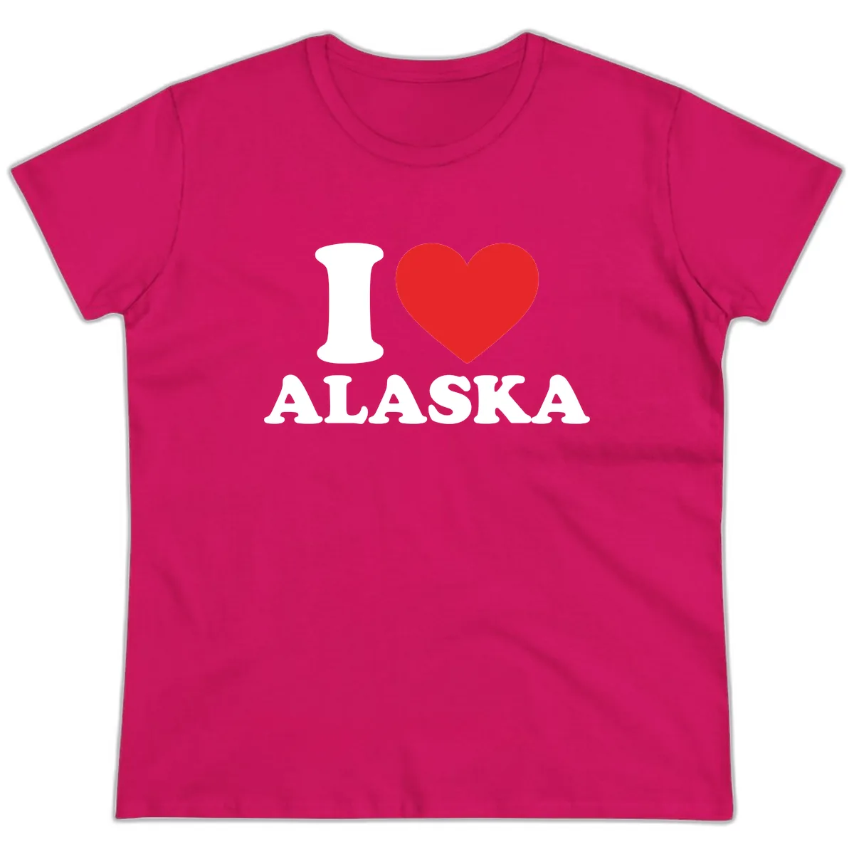 Pure Love Heart Ladies Tee in Heliconia