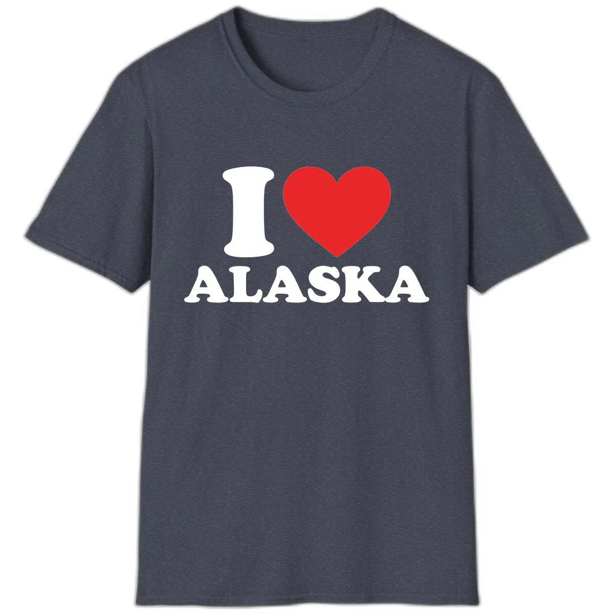 Pure Love Heart T-Shirt in Heather Navy