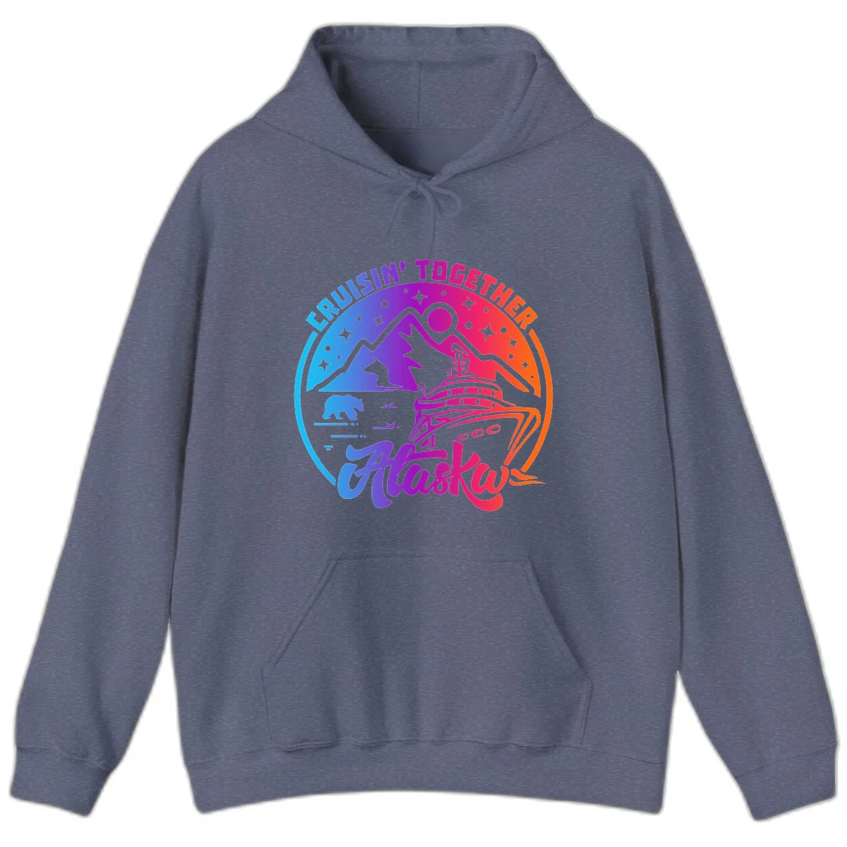 Cruisin' Together Alaska Hoodie in Heather Navy
