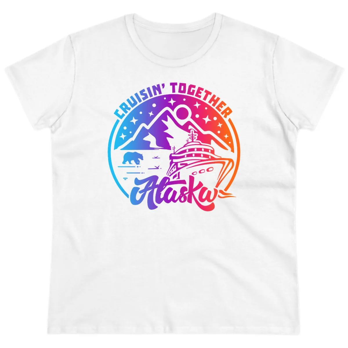 Cruisin' Together Alaska Ladies Tee in White
