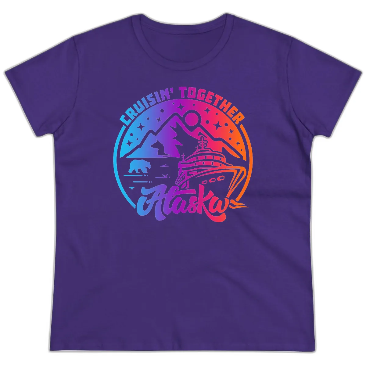 Cruisin' Together Alaska Ladies Tee in Purple