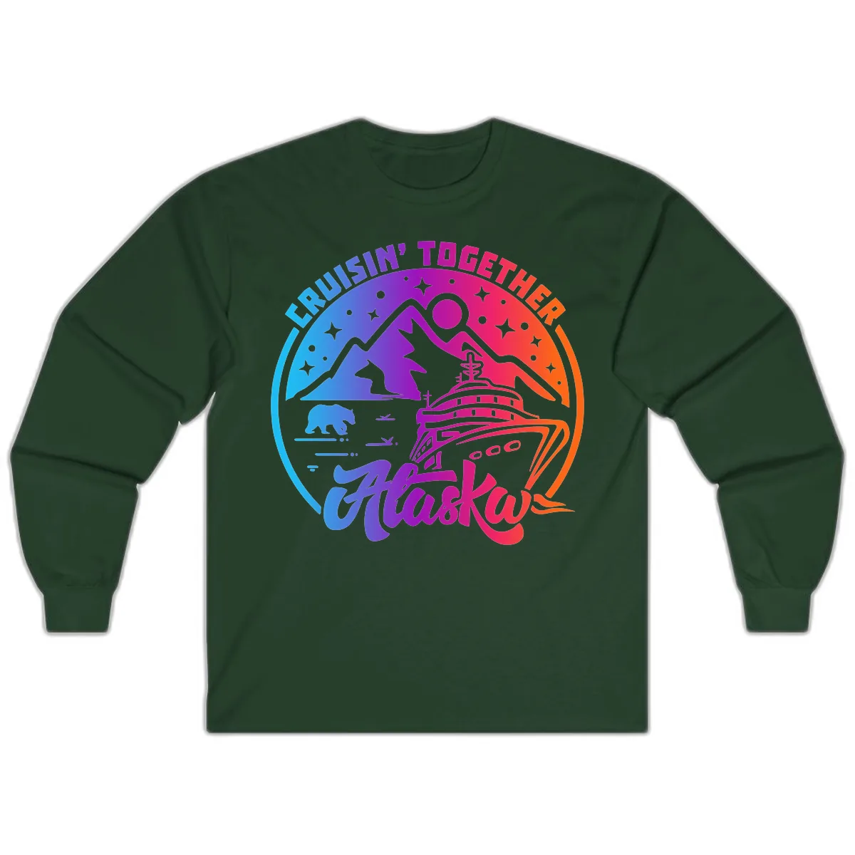 Cruisin' Together Alaska Long Sleeve in Forest Green