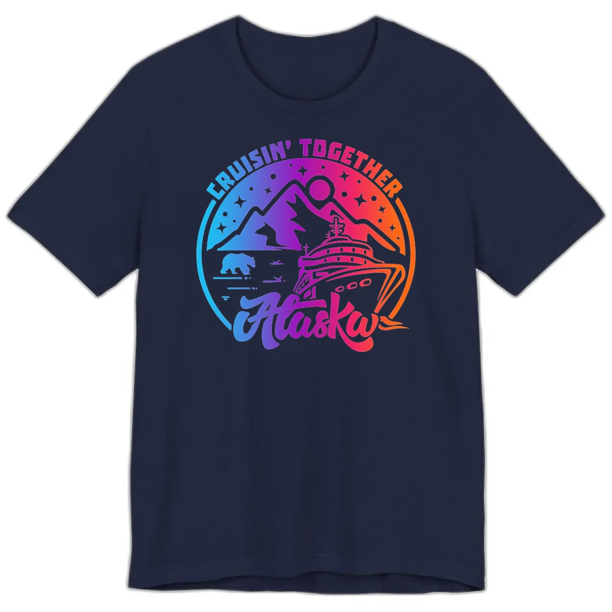 Cruisin' Together Alaska Premium T-Shirt in Navy