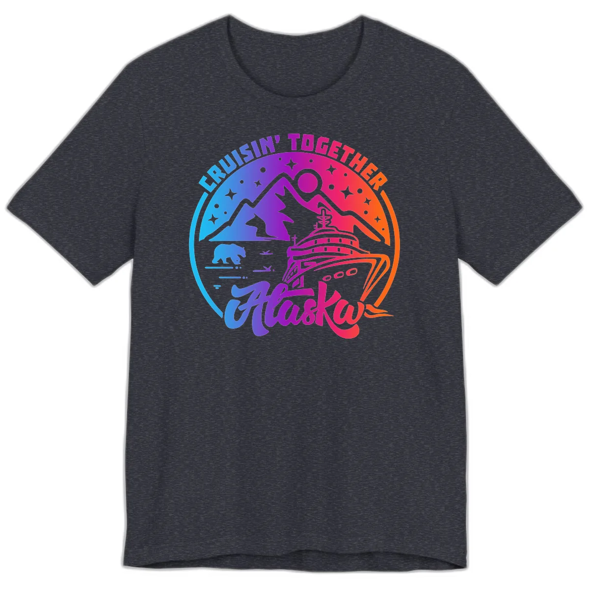 Cruisin' Together Alaska Premium T-Shirt in Heather Navy