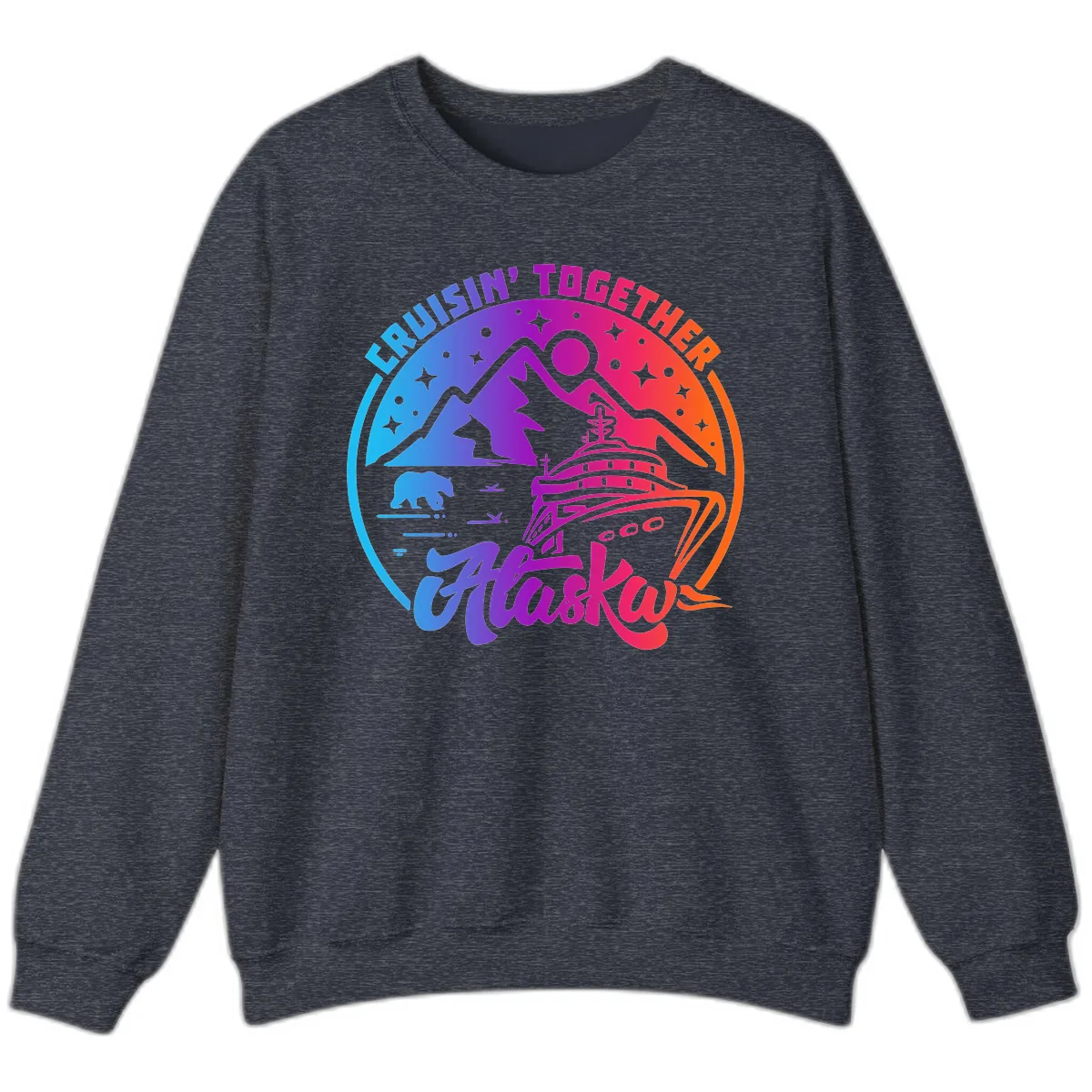 Cruisin' Together Alaska Sweatshirt in Heather Sport Dark Navy