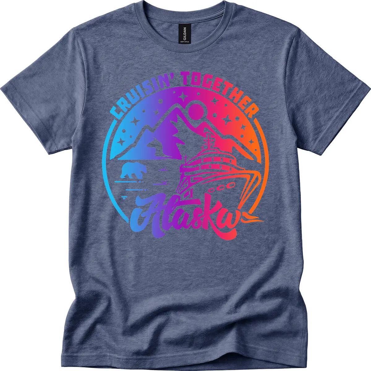 Cruisin' Together Alaska T-Shirt in Heather Navy